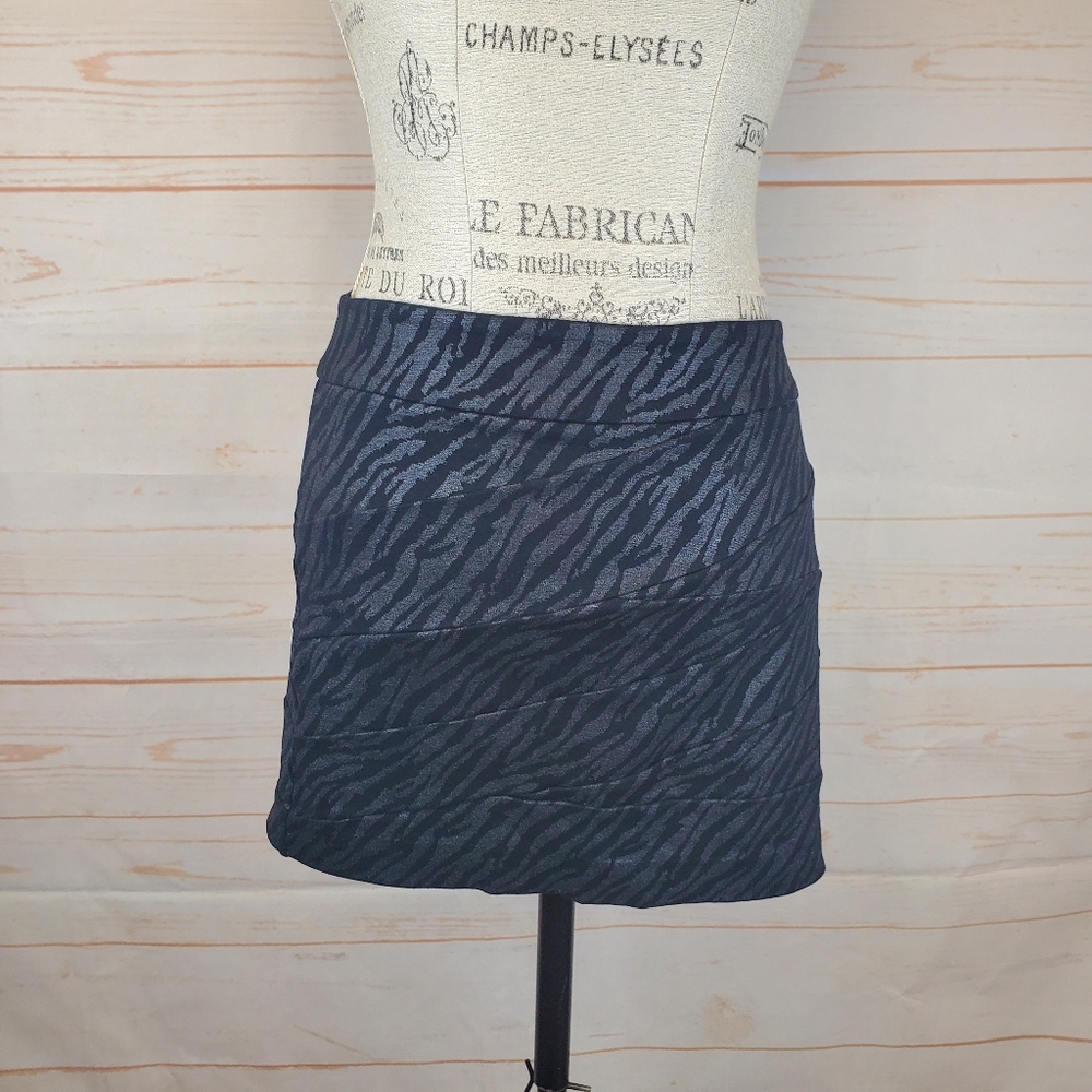 Express Glitter Zebra Mini Skirt